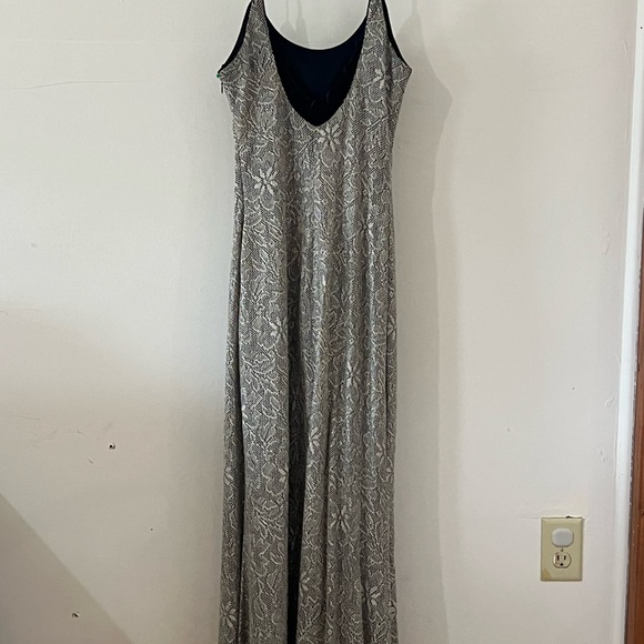 Vintage Metallic Lace Formal Dress - Cache Betsy & Adam - Picture 2 of 6